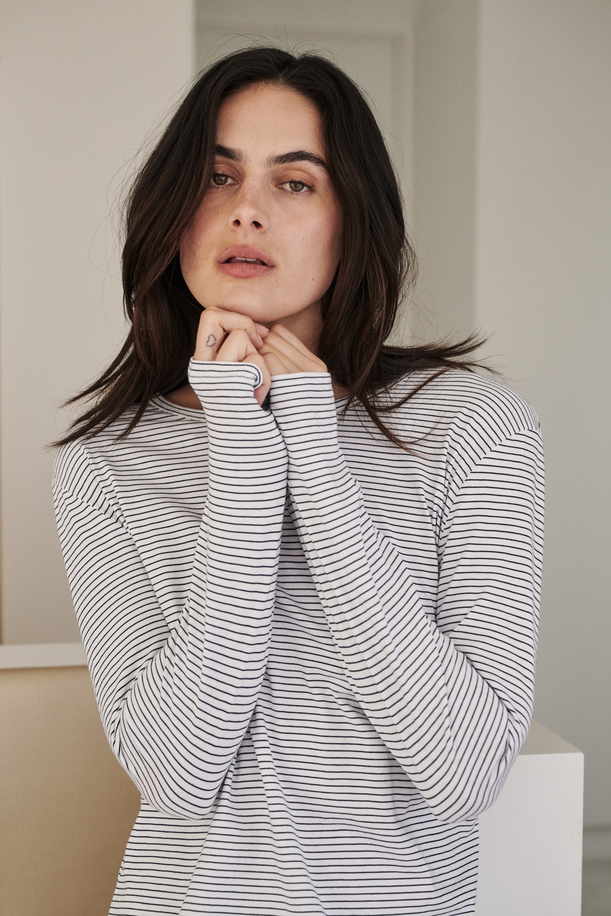 Long sleeve tee PJ set - Navy stripe
