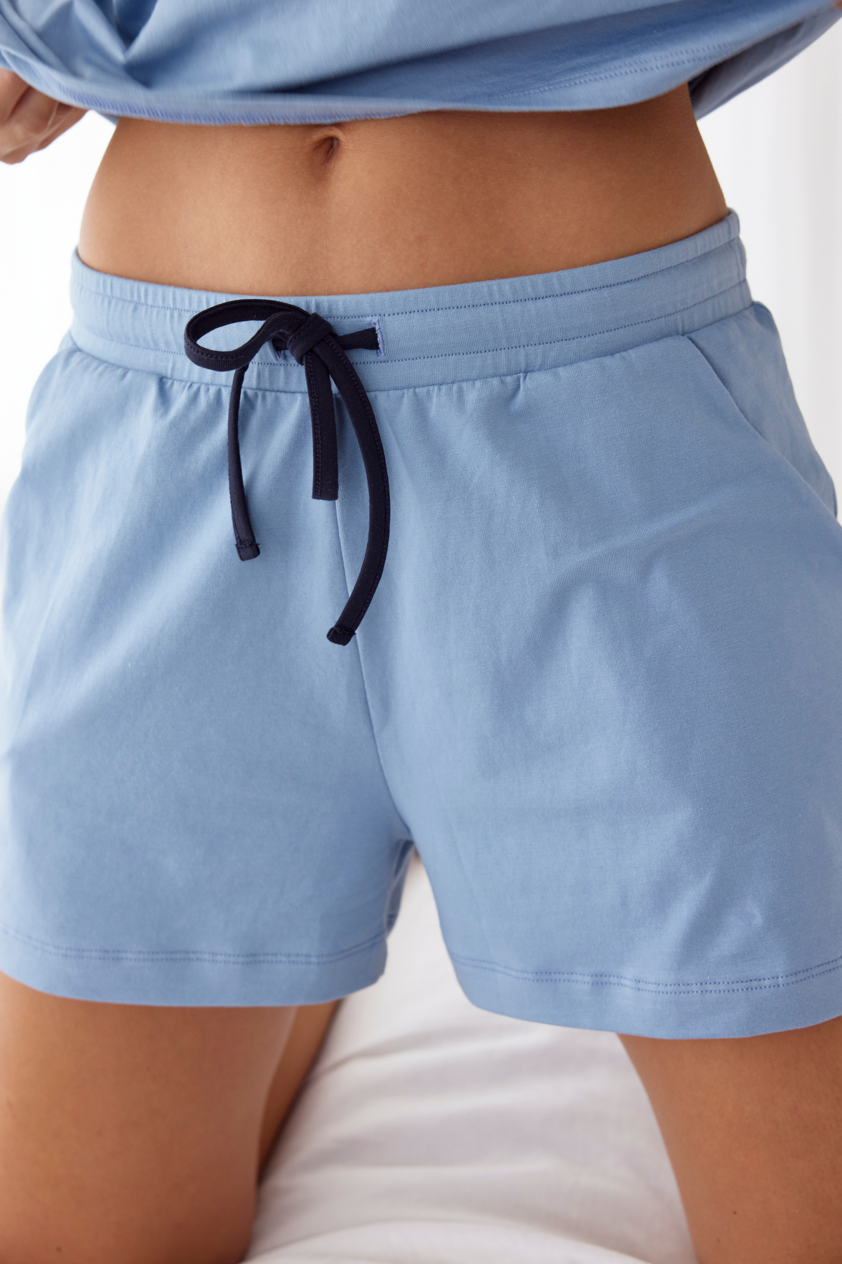 Drawstring shorts - Dusty blue