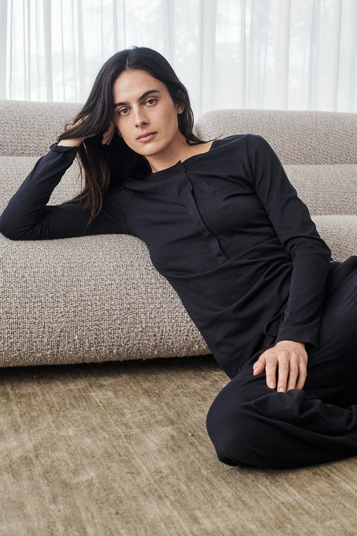 Button down lounge PJ set - Deep navy
