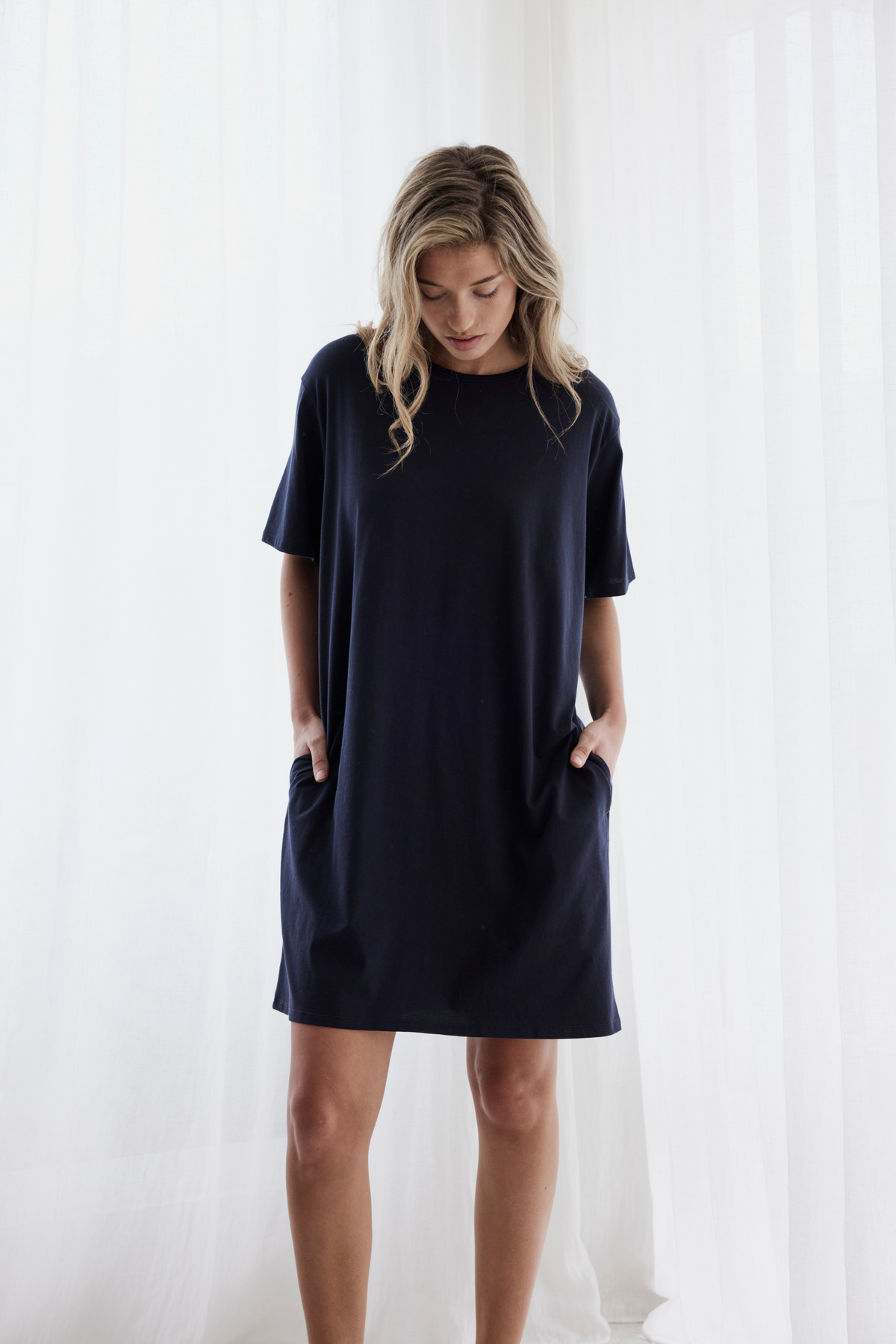 Boxy tee dress - Deep navy