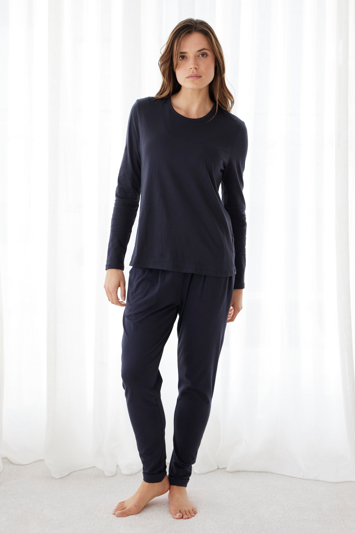 Long sleeve shelf bra PJ set