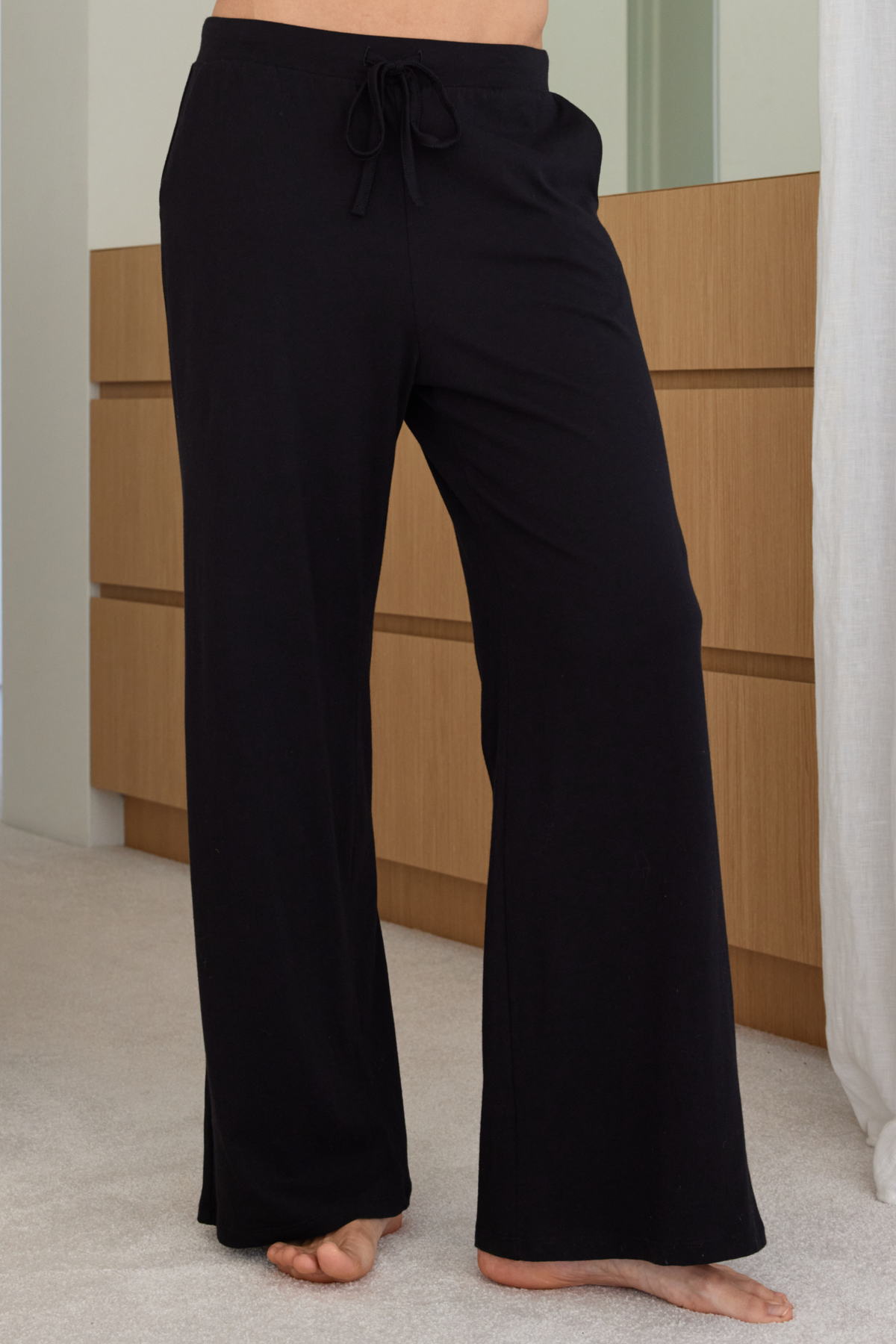 Shelf bra lounge PJ set - Jet black