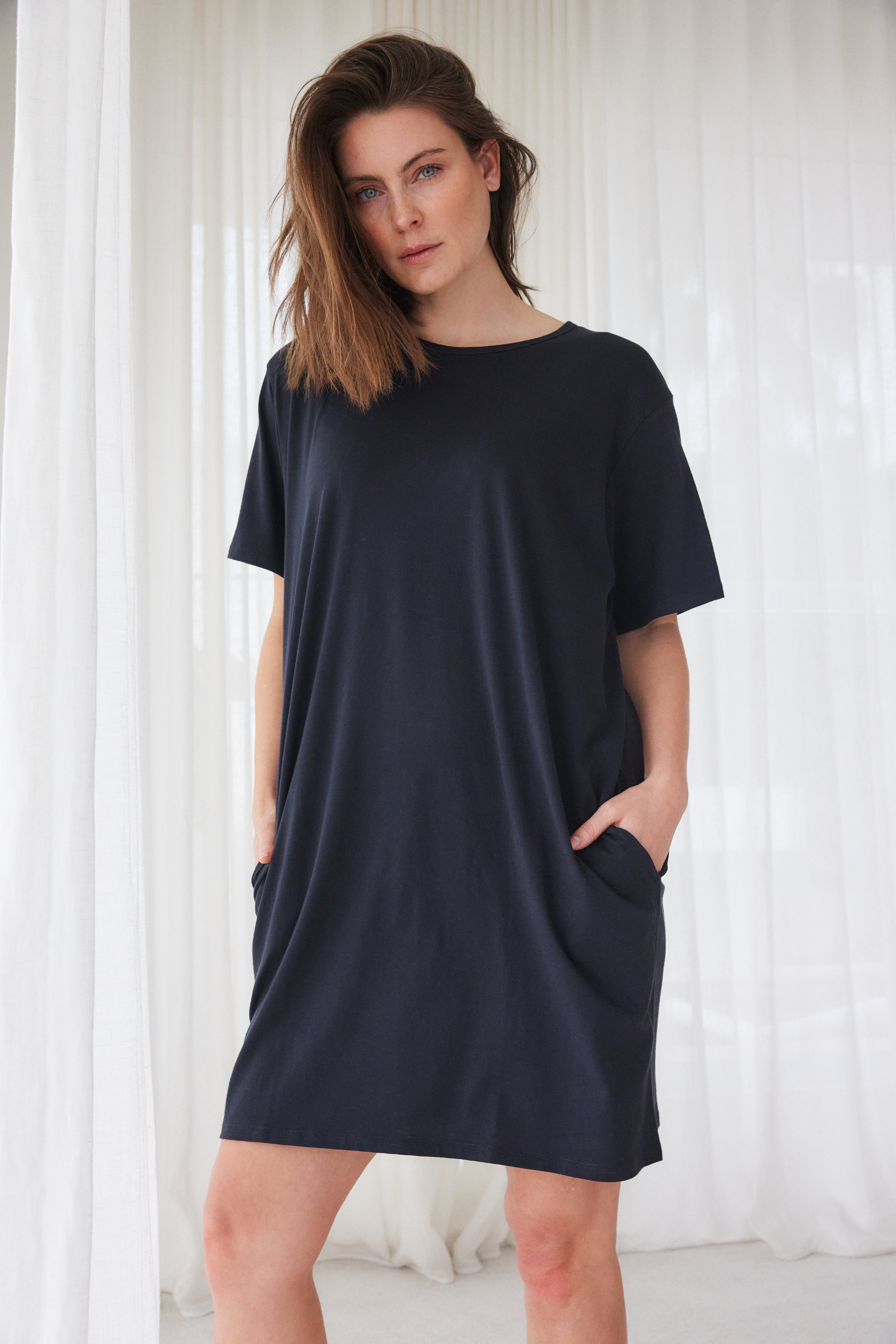 Boxy tee dress - Deep navy