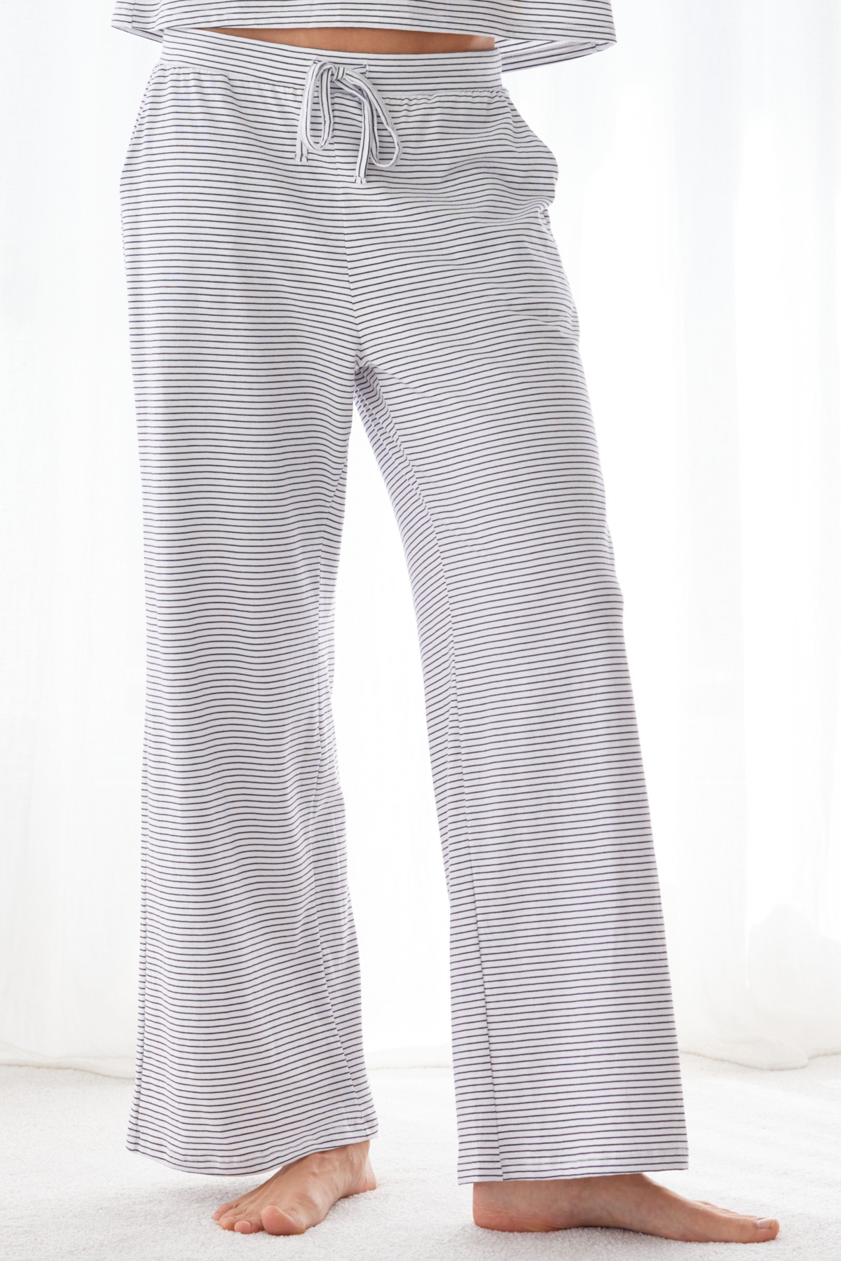 Long sleeve tee PJ set - Navy stripe