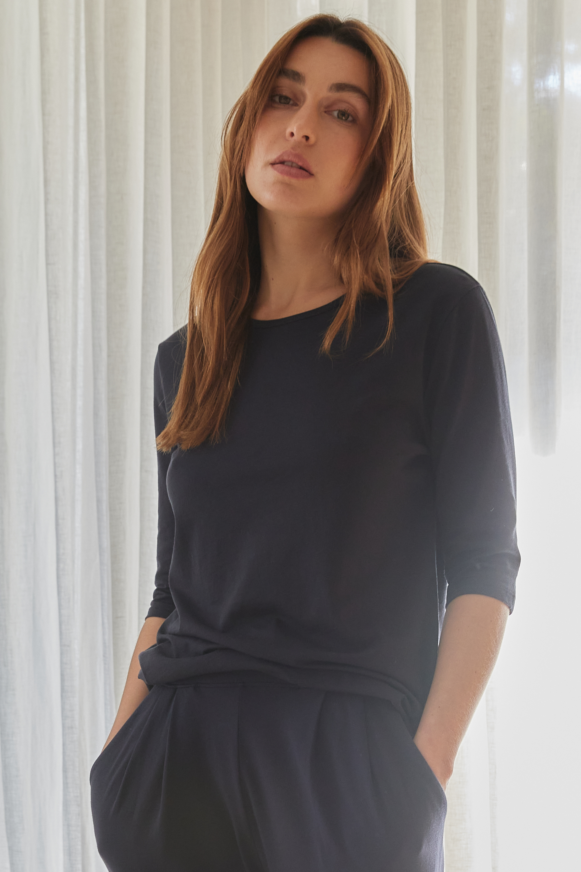 Elbow length sleeve tee