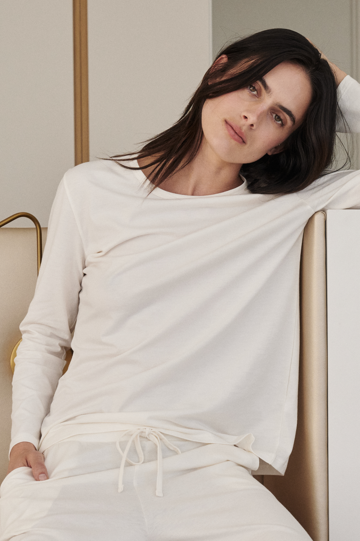 Long sleeve tee PJ set - Vanilla
