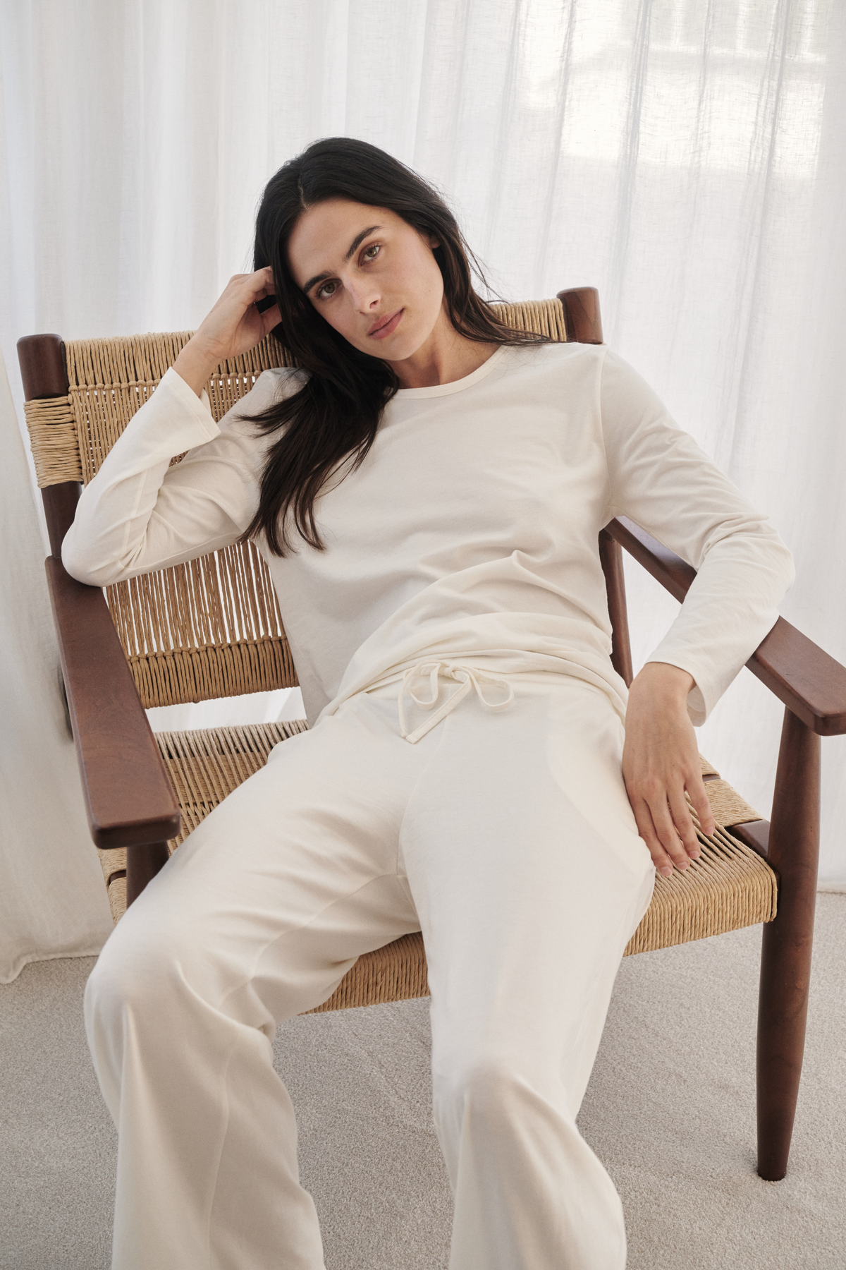 Long sleeve tee PJ set - Vanilla